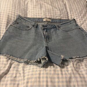 Abercrombie & Fitch Light Blue Denim Frayed Hem Shorts